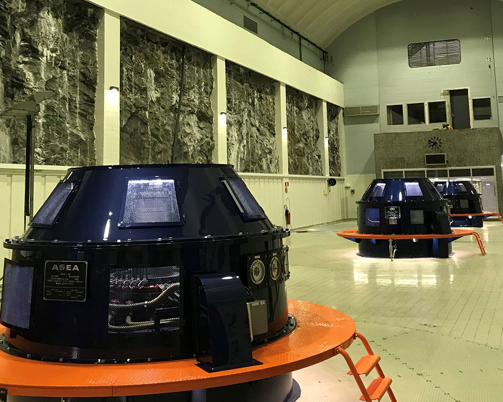 Øvre Røssåga power plant machine room